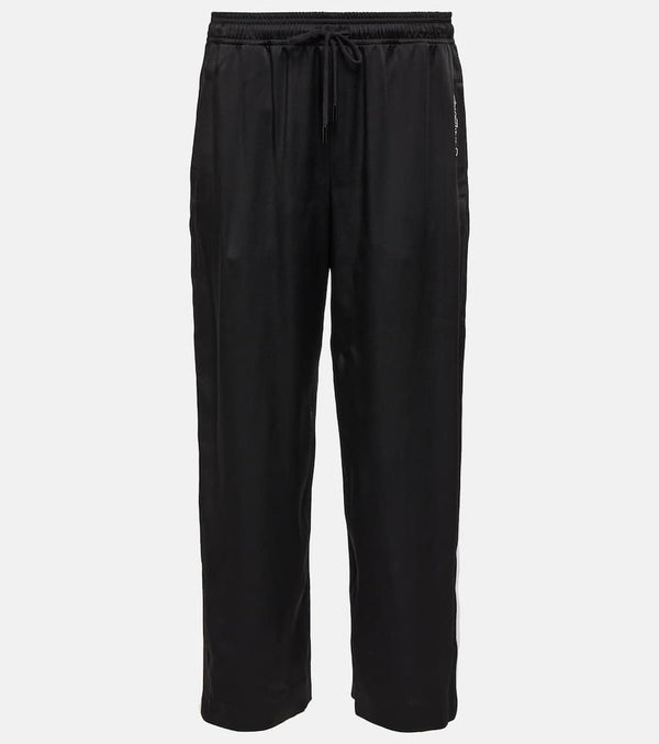 Saint Laurent Embroidered crêpe satin track pants