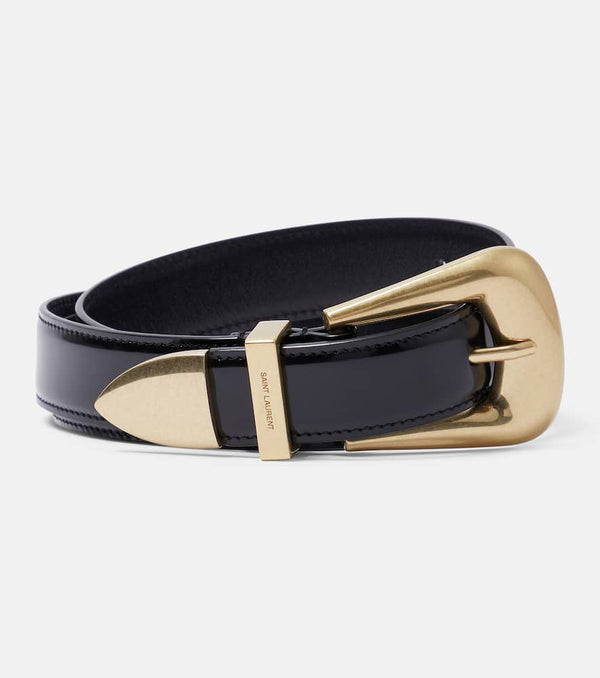 Saint Laurent Folk patent leather belt | LYBSTORE