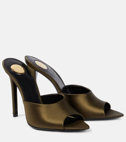 Saint Laurent Goldie 110 crêpe satin mules