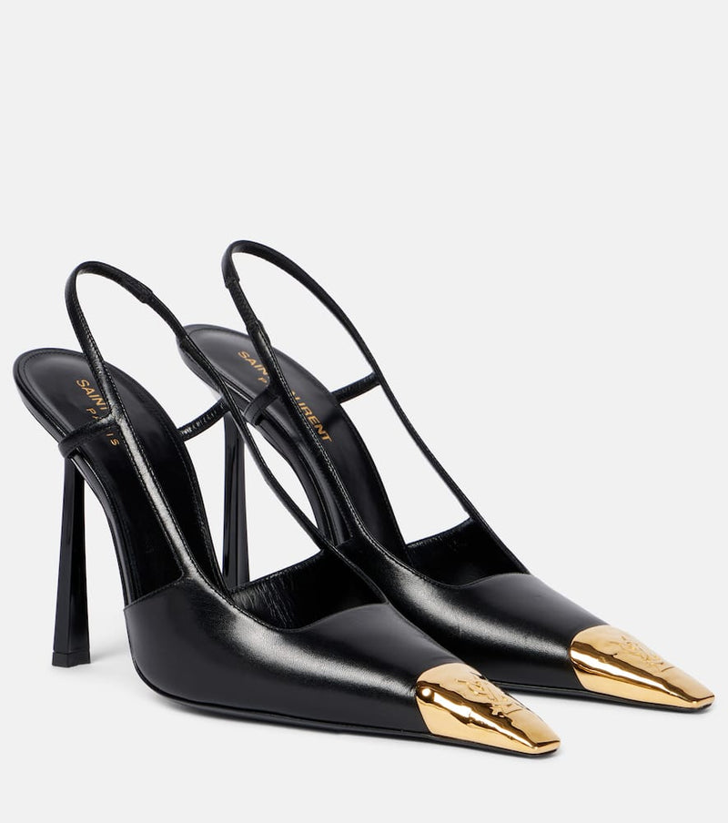 Saint Laurent Jeanne 110 leather slingback pumps