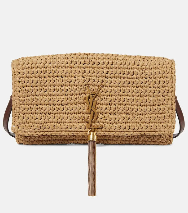 Saint Laurent Kate 99 raffia shoulder bag