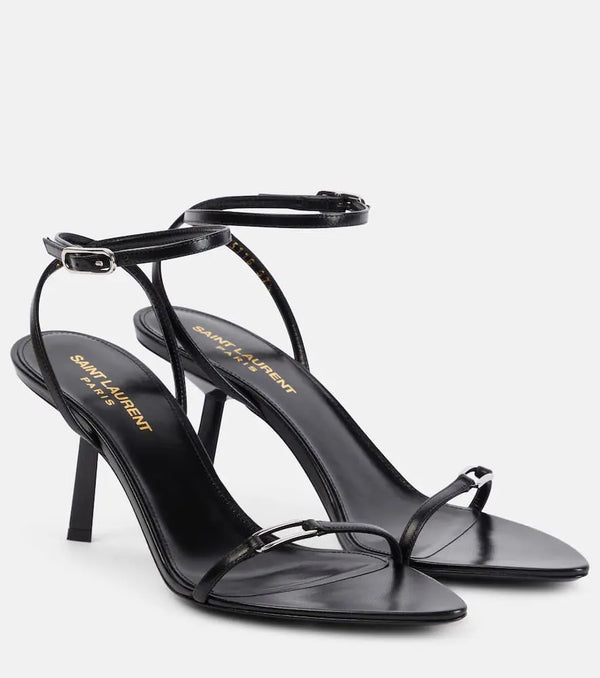 Saint Laurent Kitty 75 leather sandals | LYBSTORE