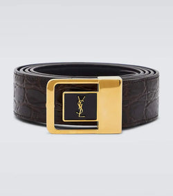 Saint Laurent La 66 croc-effect leather belt