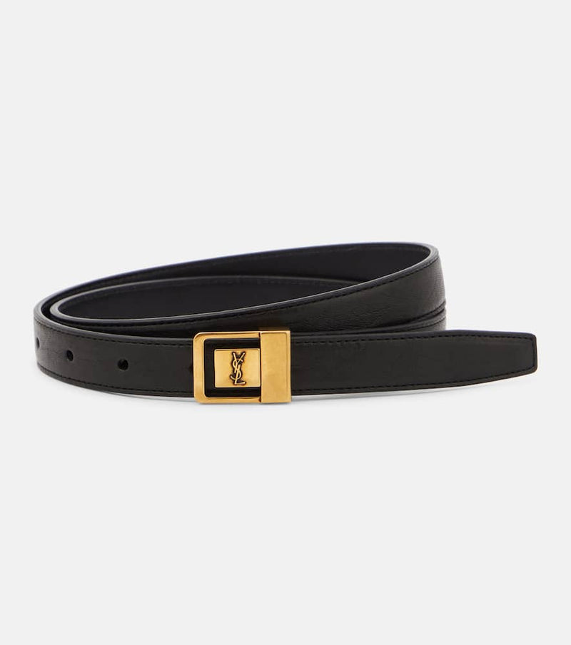 Saint Laurent La 66 slim leather belt