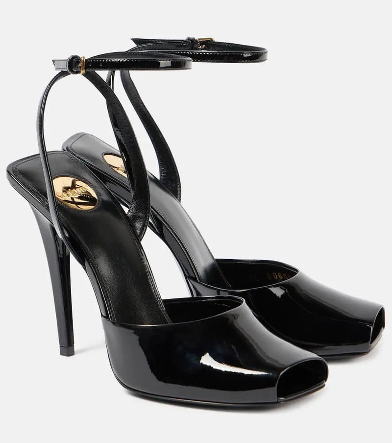 Saint Laurent La Scandale 110 patent leather sandals