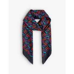 Womens Saint Laurent Logo-print silk scarf