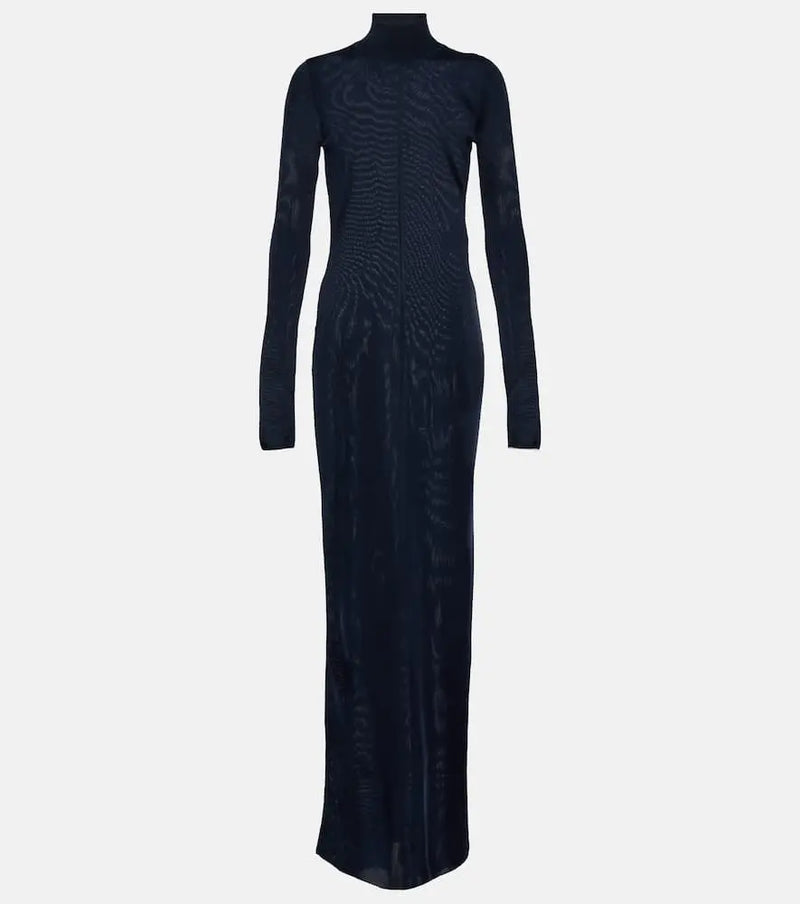 Saint Laurent Mesh jersey maxi dress | LYBSTORE