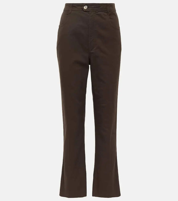 Saint Laurent Mid-rise cotton straight pants | LYBSTORE