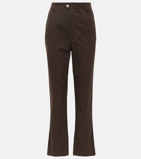 Saint Laurent Mid-rise cotton straight pants | LYBSTORE