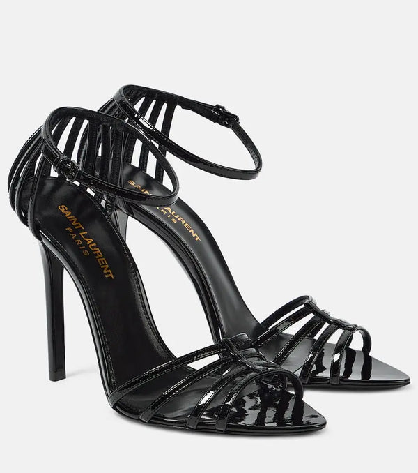 Saint Laurent Milena 110 patent leather sandals | LYBSTORE