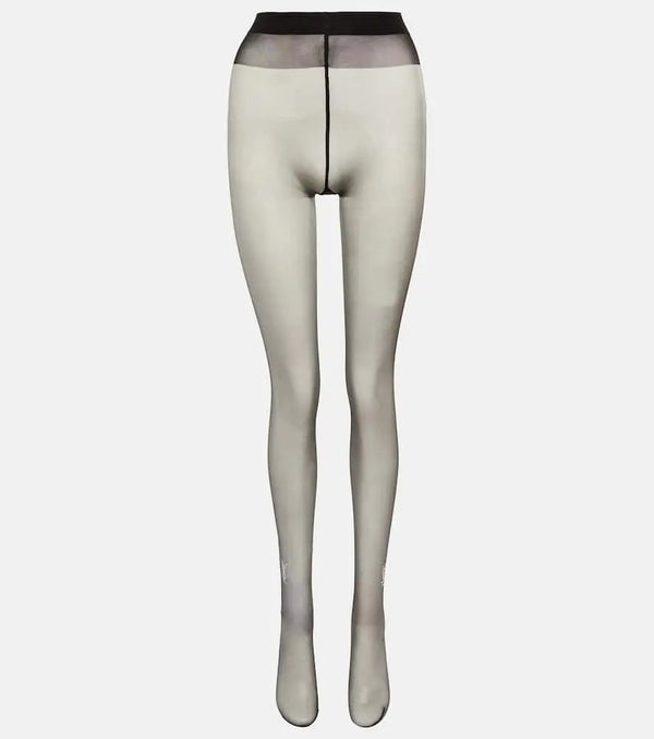 Saint Laurent Monogram crystal-embellished tights | LYBSTORE