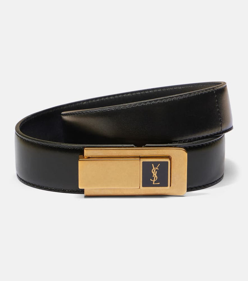 Saint Laurent Monogram leather belt