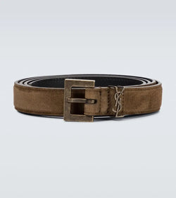 Saint Laurent Monogrammed suede belt