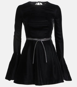 Saint Laurent Open-back velvet minidress | LYBSTORE