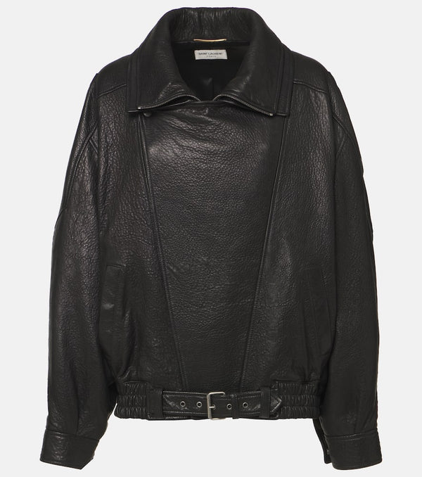 Saint Laurent Oversized leather bomber jacket | LYBSTORE