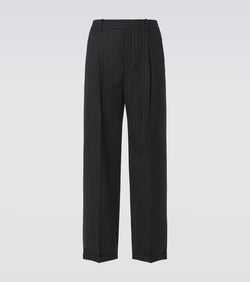 Saint Laurent Pinstripe cotton-blend wide-leg pants