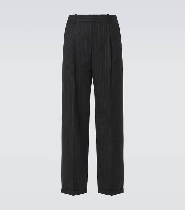 Saint Laurent Pinstripe cotton-blend wide-leg pants