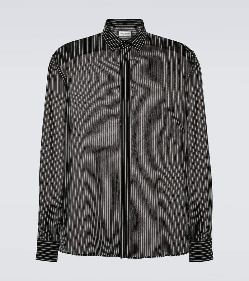 Saint Laurent Pinstripe silk georgette shirt