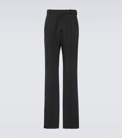 Saint Laurent Pleated grain de poudre wide-leg pants