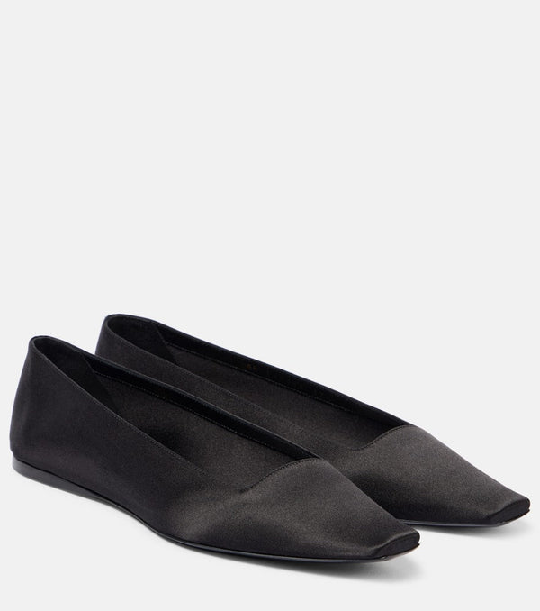 Saint Laurent Poppy crêpe satin ballet flats