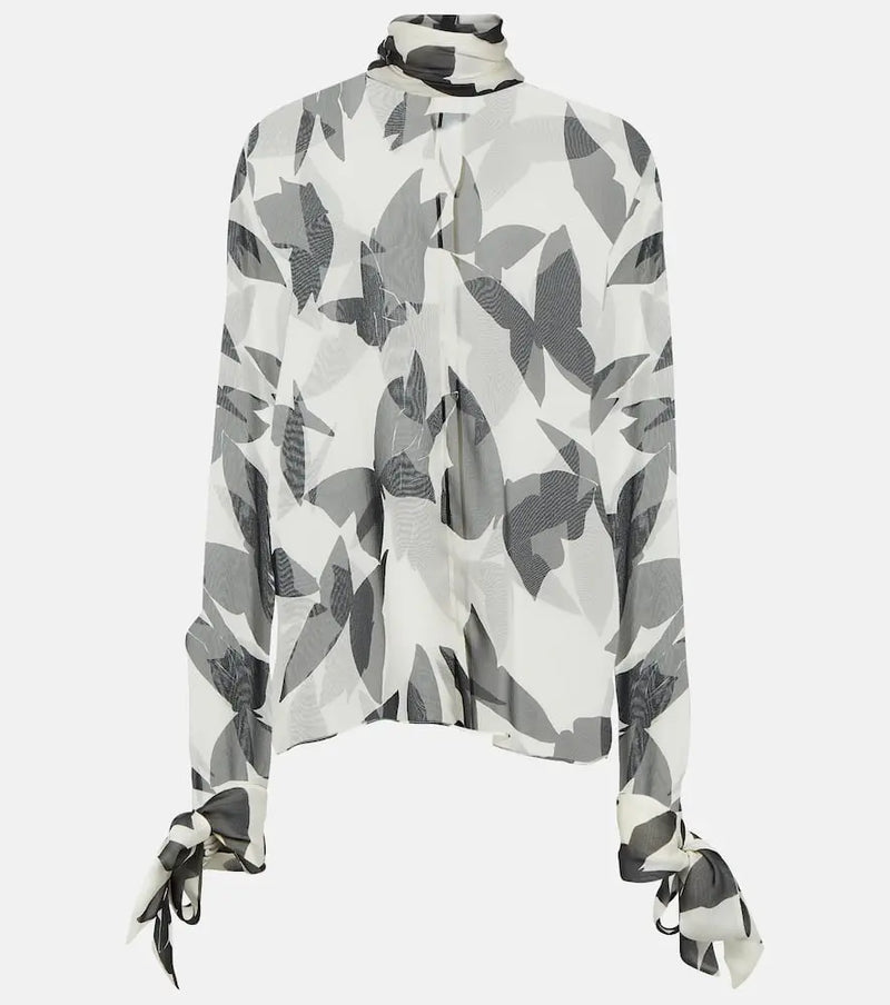 Saint Laurent Printed silk blouse