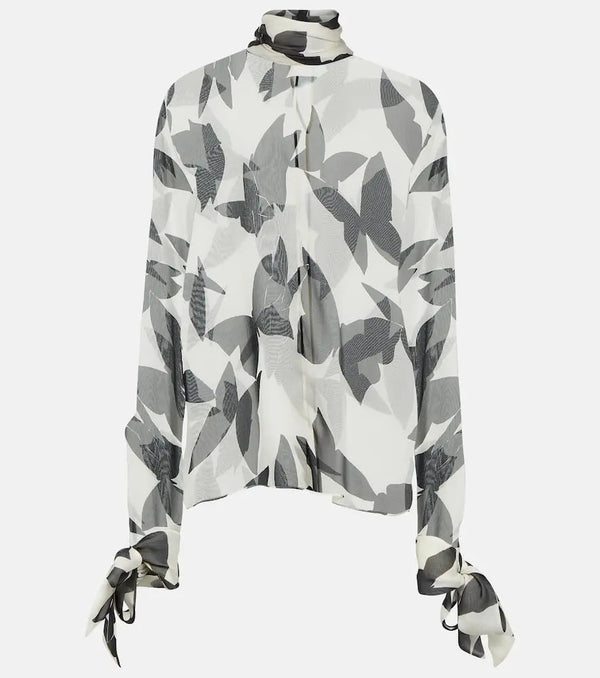 Saint Laurent Printed silk blouse | LYBSTORE