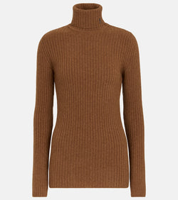 Saint Laurent Ribbed-knit wool and cashmere turtleneck sweater