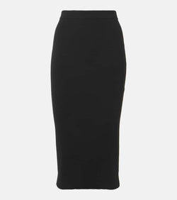 Saint Laurent Ribbed-knit wool pencil skirt