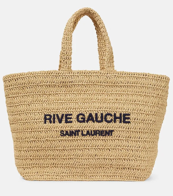 Saint Laurent Rive Gauche raffia tote bag | LYBSTORE