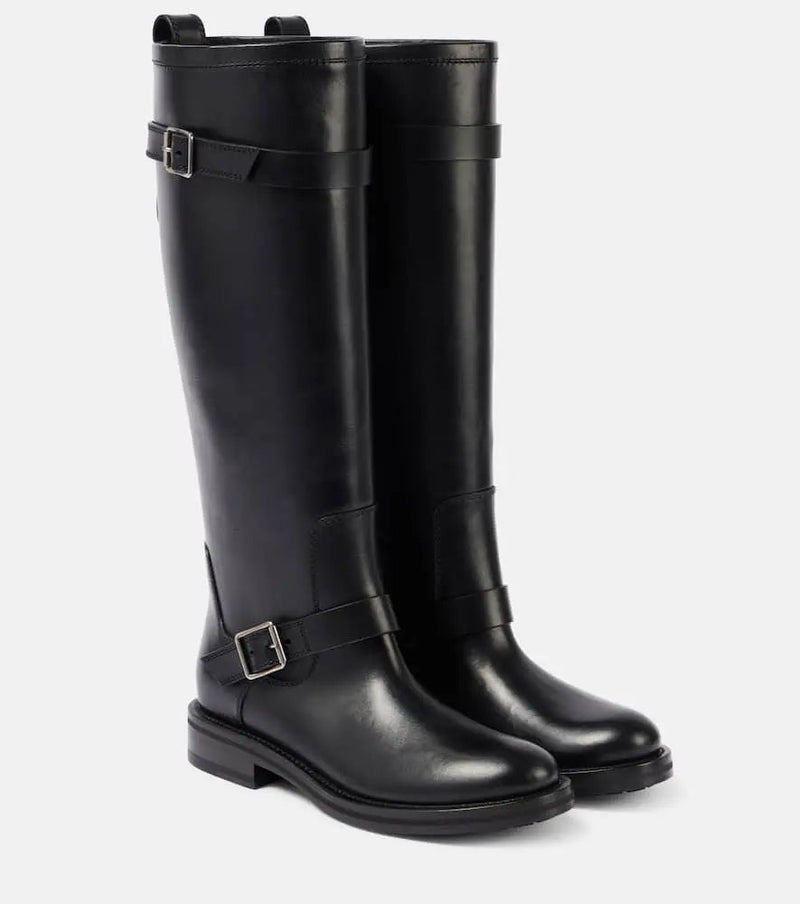 Saint Laurent River leather biker boots