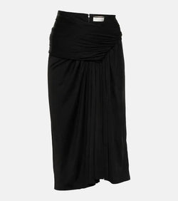 Saint Laurent Ruched jersey pencil skirt | LYBSTORE