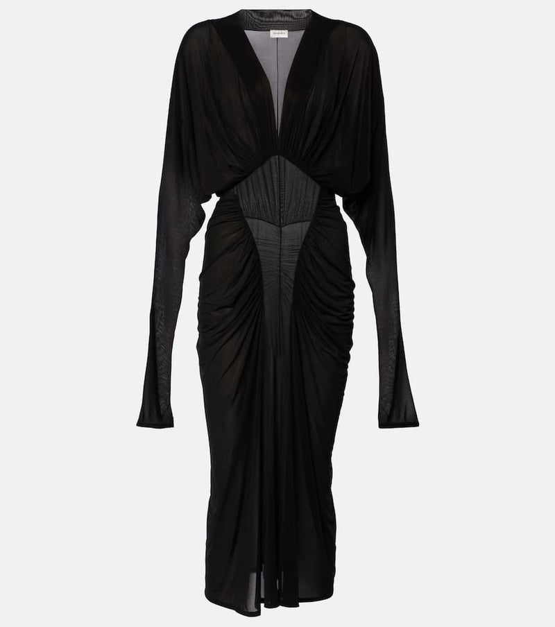 Saint Laurent Ruffled jersey maxi dress