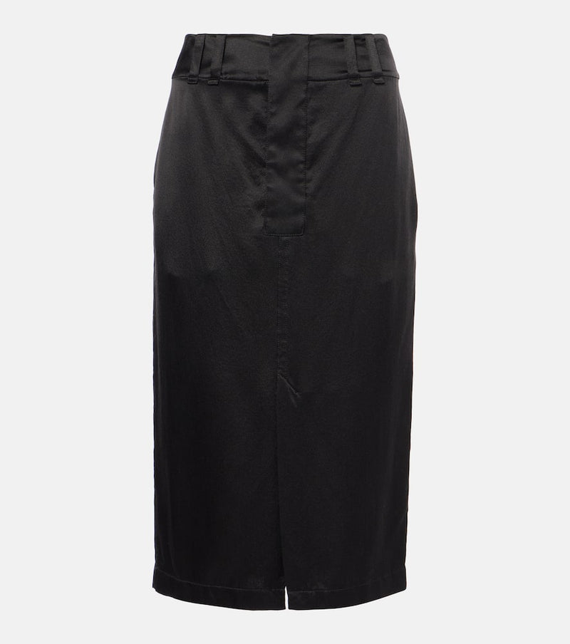 Saint Laurent Silk crêpe de chine pencil skirt