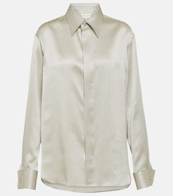 Saint Laurent Striped silk satin shirt | LYBSTORE