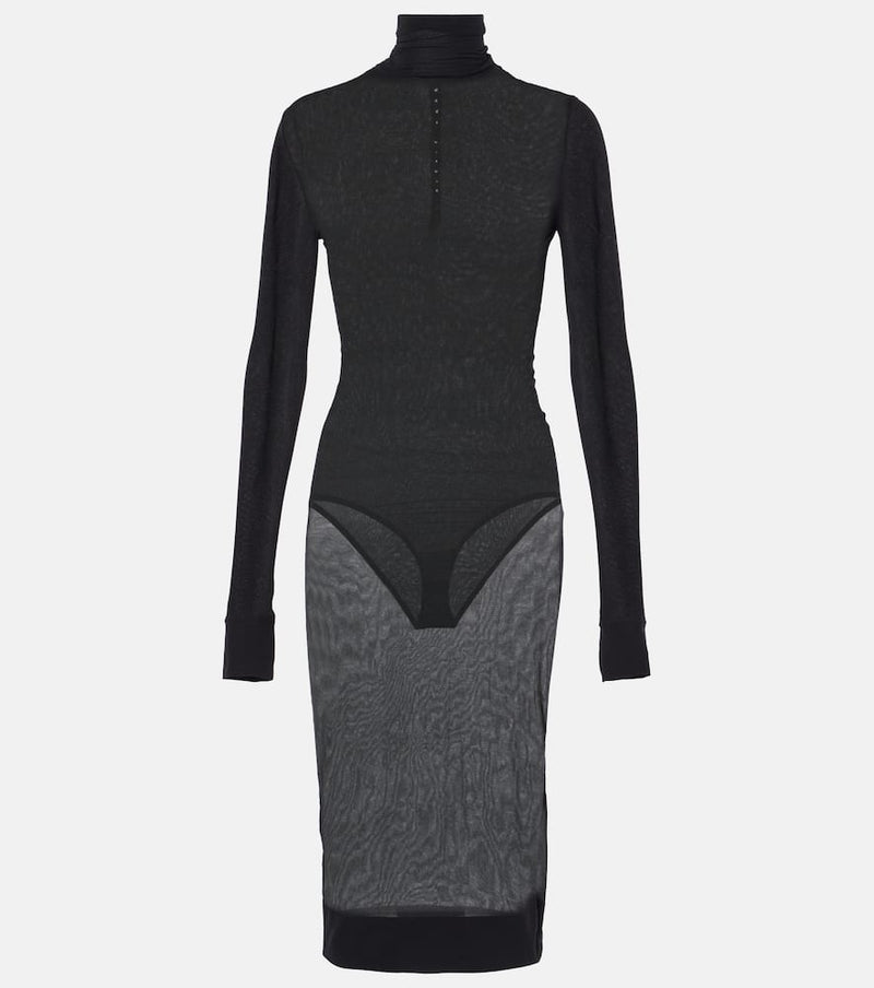 Saint Laurent Turtleneck jersey midi dress