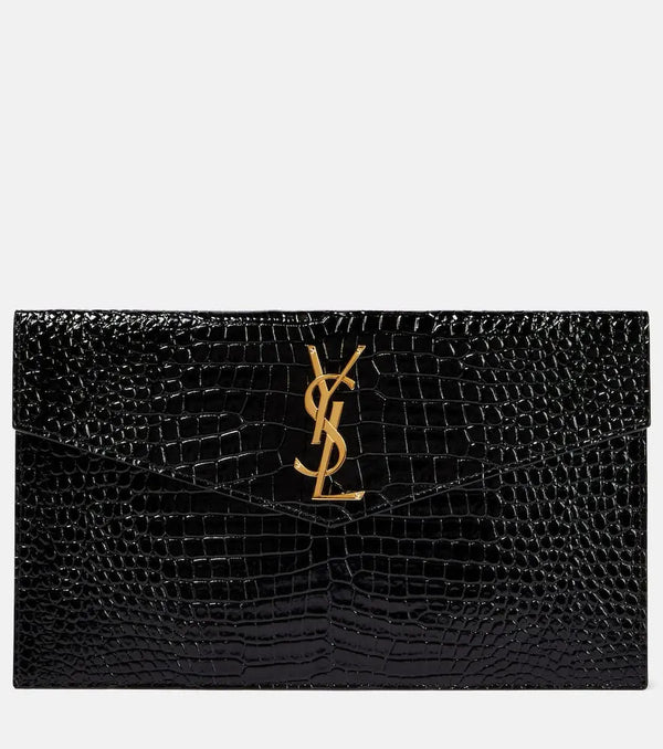 Saint Laurent Uptown patent leather clutch | LYBSTORE