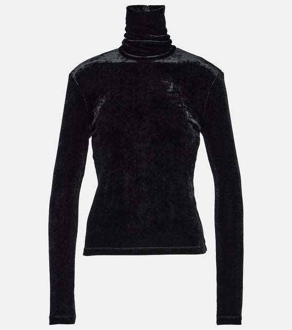 Saint Laurent Velvet jersey turtleneck top