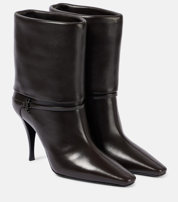 Saint Laurent Vicky 90 leather booties