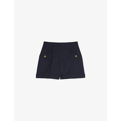 Sandro High-waisted wool-blend shorts