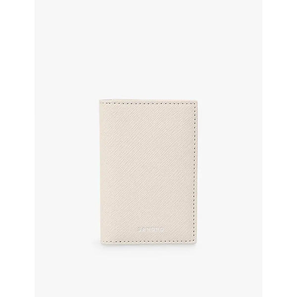 Sandro Logo-embossed faux-leather card holder | Sandro