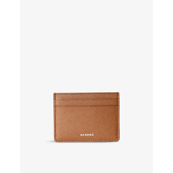 Sandro Logo-embossed textured-leather card holder | Sandro