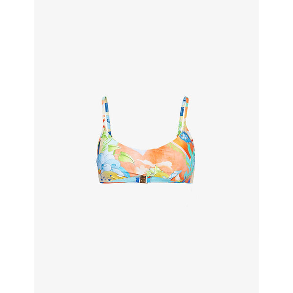 Womens Seafolly Bralette graphic-print bikini top