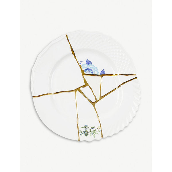 Seletti Kintsugi N3 porcelain and 24ct gold dinner plate 27cm