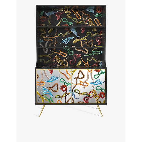 Seletti TOILETPAPER snake-print MDF-wood bookcase 120cm