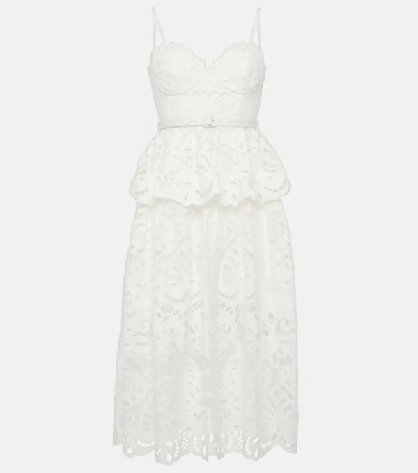 Self-Portrait Cotton lace midi dress