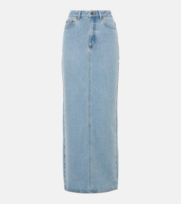 Self-Portrait Denim maxi skirt | LYBSTORE