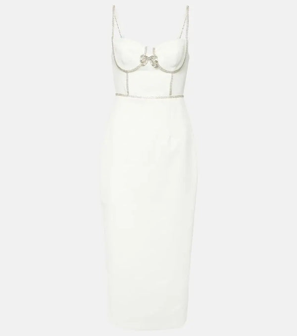 Self-Portrait Embellished crêpe bustier dress