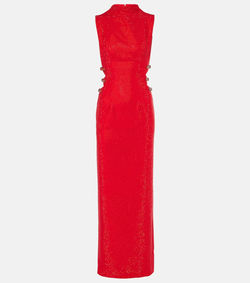 Self-Portrait Embellished cutout crêpe gown