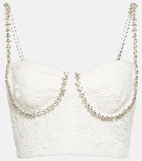 Self-Portrait Embellished lace bustier top | LYBSTORE