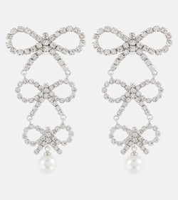 Self-Portrait Faux pearl-embellished drop earrings | LYBSTORE